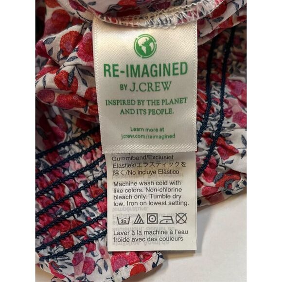 J. Crew Cotton Poplin Cropped Top Liberty Wiltshire Pink Floral Print Size Large - Picture 5 of 10